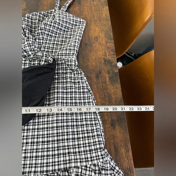 Parker Black & White Gingham Print Dress - Picture 9 of 12